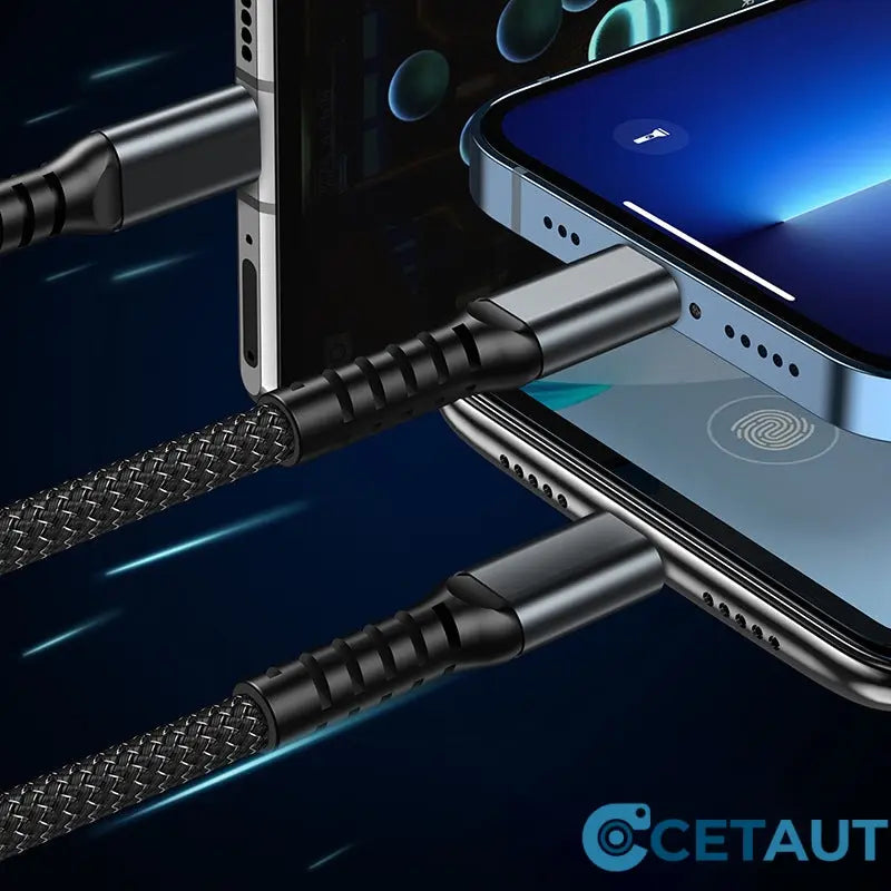 📱Transparentes, leuchtendes 3-in-1-Datenkabel mit superschneller Aufladung cetaut