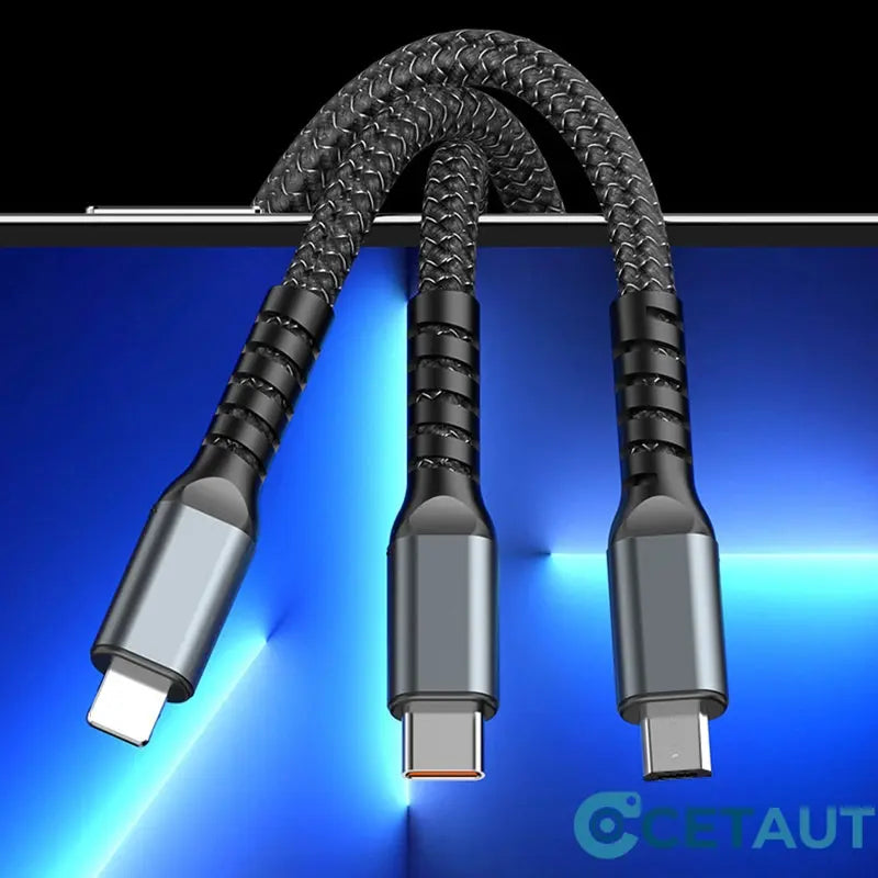 📱Transparentes, leuchtendes 3-in-1-Datenkabel mit superschneller Aufladung cetaut