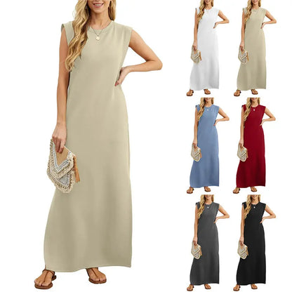 ⏳Begrenzte Zeit 50% Rabatt💥Damen Lockeres, Geteiltes, Faltenfreies Langarmkleid cetaut