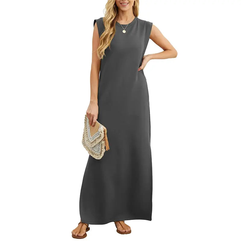 ⏳Begrenzte Zeit 50% Rabatt💥Damen Lockeres, Geteiltes, Faltenfreies Langarmkleid cetaut