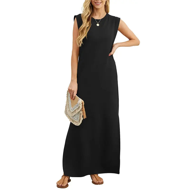 ⏳Begrenzte Zeit 50% Rabatt💥Damen Lockeres, Geteiltes, Faltenfreies Langarmkleid cetaut