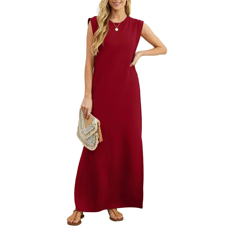 ⏳Begrenzte Zeit 50% Rabatt💥Damen Lockeres, Geteiltes, Faltenfreies Langarmkleid cetaut