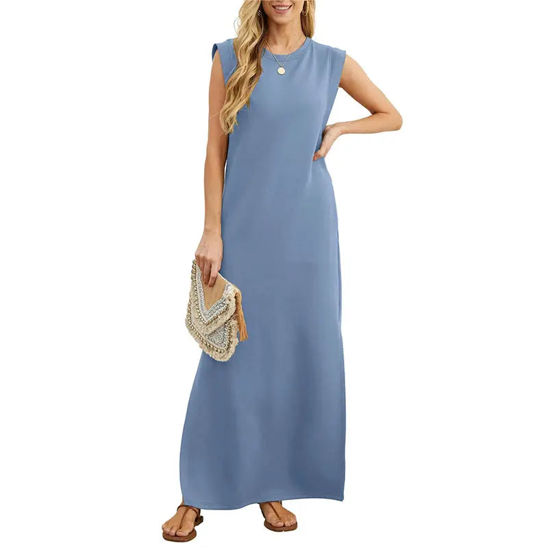 ⏳Begrenzte Zeit 50% Rabatt💥Damen Lockeres, Geteiltes, Faltenfreies Langarmkleid cetaut