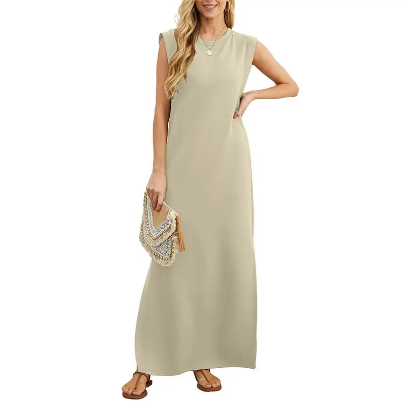 ⏳Begrenzte Zeit 50% Rabatt💥Damen Lockeres, Geteiltes, Faltenfreies Langarmkleid cetaut