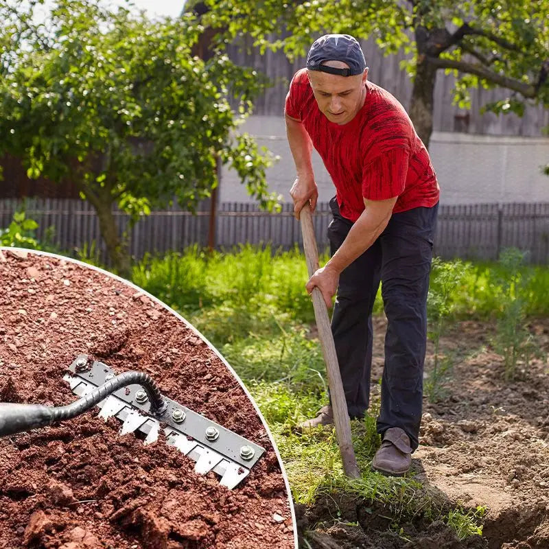 🔥Befristetes Angebot🍂5/6/7/8 Unkrautrechen mit Gartenzähnen aus Karbonstahl cetaut
