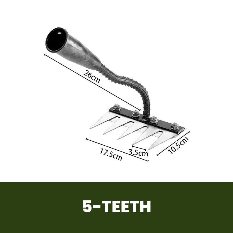 🔥Befristetes Angebot🍂5/6/7/8 Unkrautrechen mit Gartenzähnen aus Karbonstahl cetaut