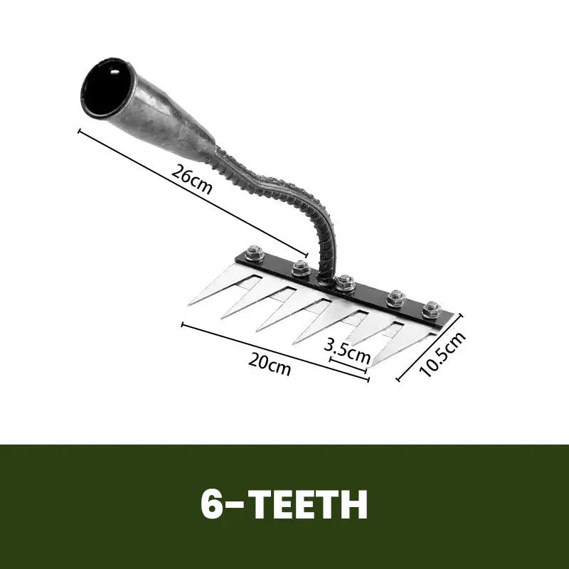 🔥Befristetes Angebot🍂5/6/7/8 Unkrautrechen mit Gartenzähnen aus Karbonstahl cetaut