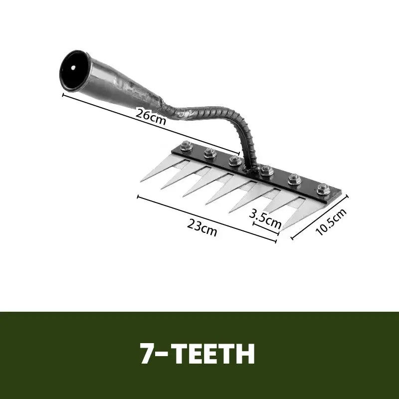 🔥Befristetes Angebot🍂5/6/7/8 Unkrautrechen mit Gartenzähnen aus Karbonstahl cetaut