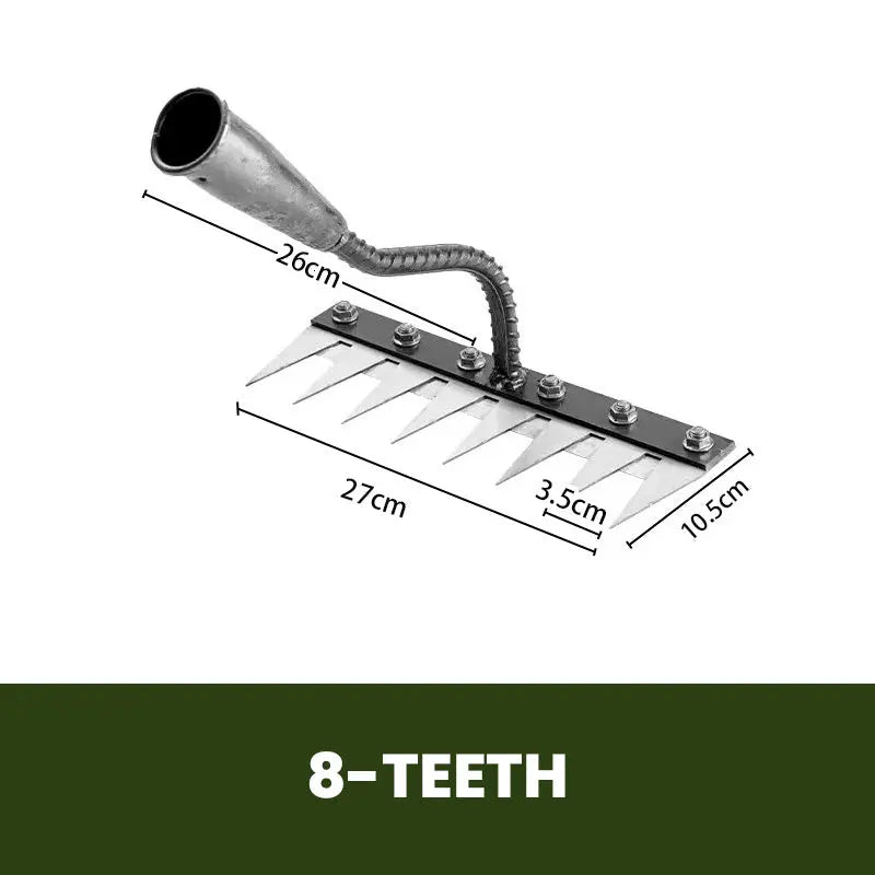 🔥Befristetes Angebot🍂5/6/7/8 Unkrautrechen mit Gartenzähnen aus Karbonstahl cetaut