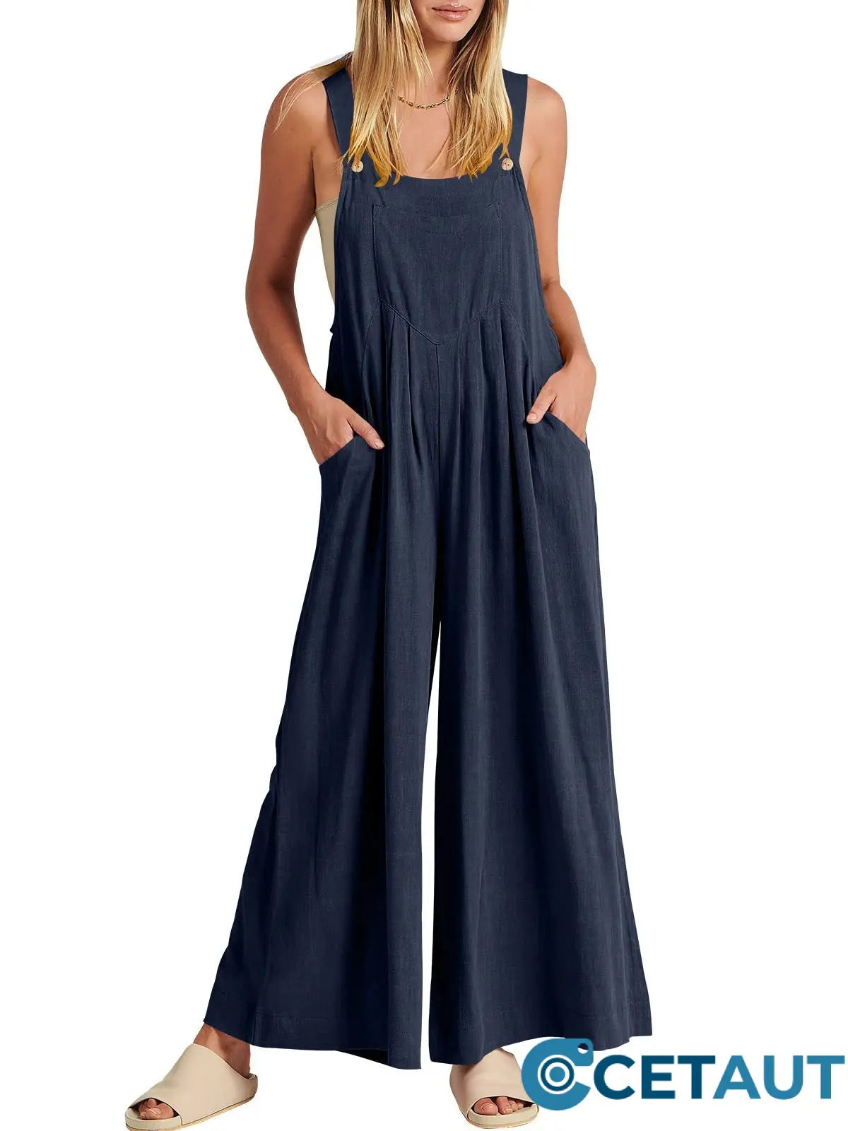 💕HOT SALE 50% OFF🥰 Plus Size Wide Leg Overalls Jumpsuit cetaut