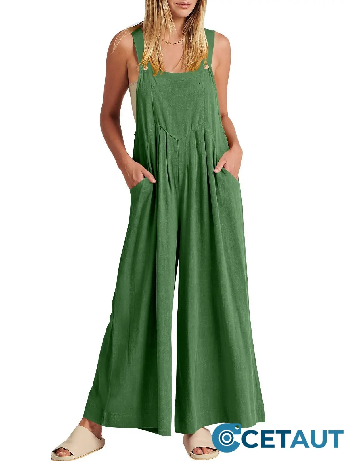 💕HOT SALE 50% OFF🥰 Plus Size Wide Leg Overalls Jumpsuit cetaut