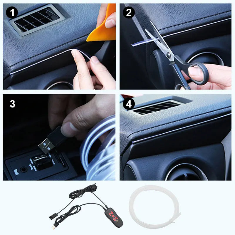 🎆✨Atmosphäre Neonstreifenlicht für Innenauto -Panel🚗 cetaut