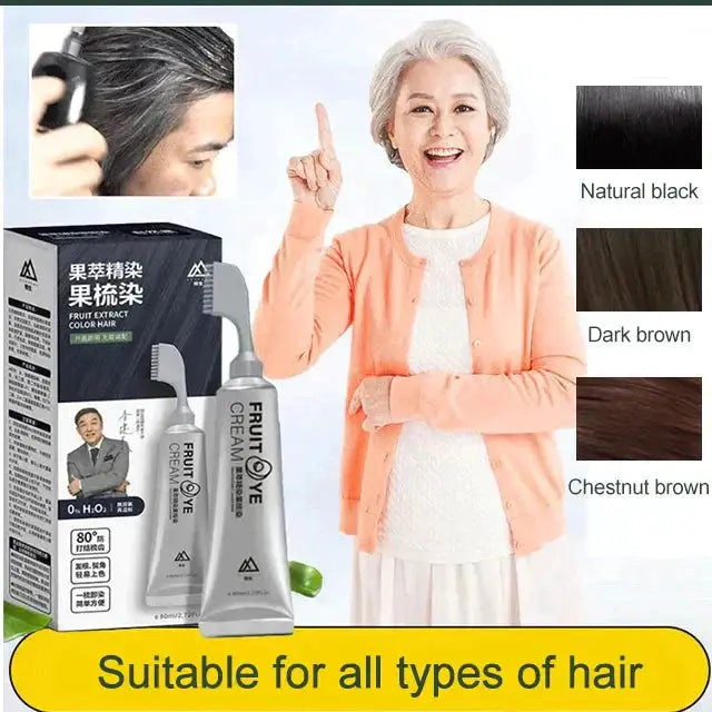 🎁 3 KAUFEN, 2 GRATIS! 🍓✨ Fruchtessenz-Haarfärbekamm – Sanft färbend und pflegend für glänzendes Haar 💇‍♀️🌟 cetaut