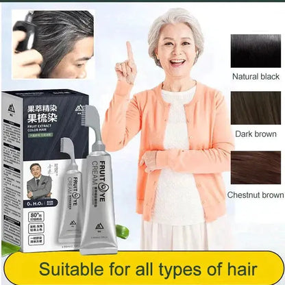 🎁 3 KAUFEN, 2 GRATIS! 🍓✨ Fruchtessenz-Haarfärbekamm – Sanft färbend und pflegend für glänzendes Haar 💇‍♀️🌟 cetaut