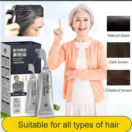 🎁 3 KAUFEN, 2 GRATIS! 🍓✨ Fruchtessenz-Haarfärbekamm – Sanft färbend und pflegend für glänzendes Haar 💇‍♀️🌟 cetaut