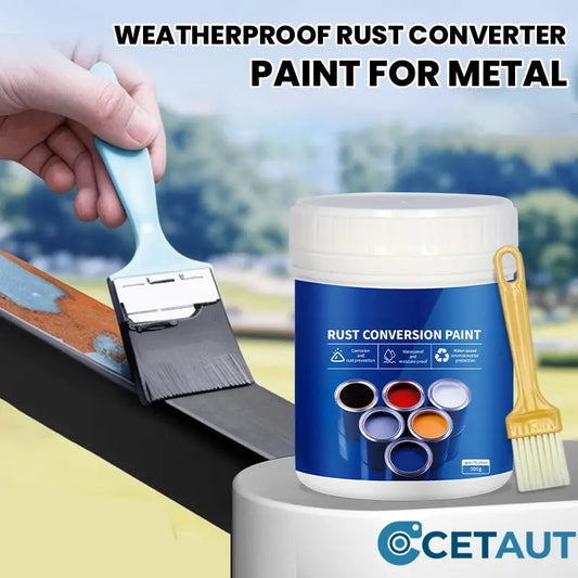 Metallschutzfarbe: Rostfrei in 1 Schritt – für Zaun, Auto & Werkzeug🔥Wetterfeste Rostumwandlungsfarbe für Metall🛡️ cetaut