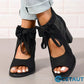 Offene Damen-Schleifen-Sandalen mit klobigem Absatz(👠50 % Rabatt!) cetaut