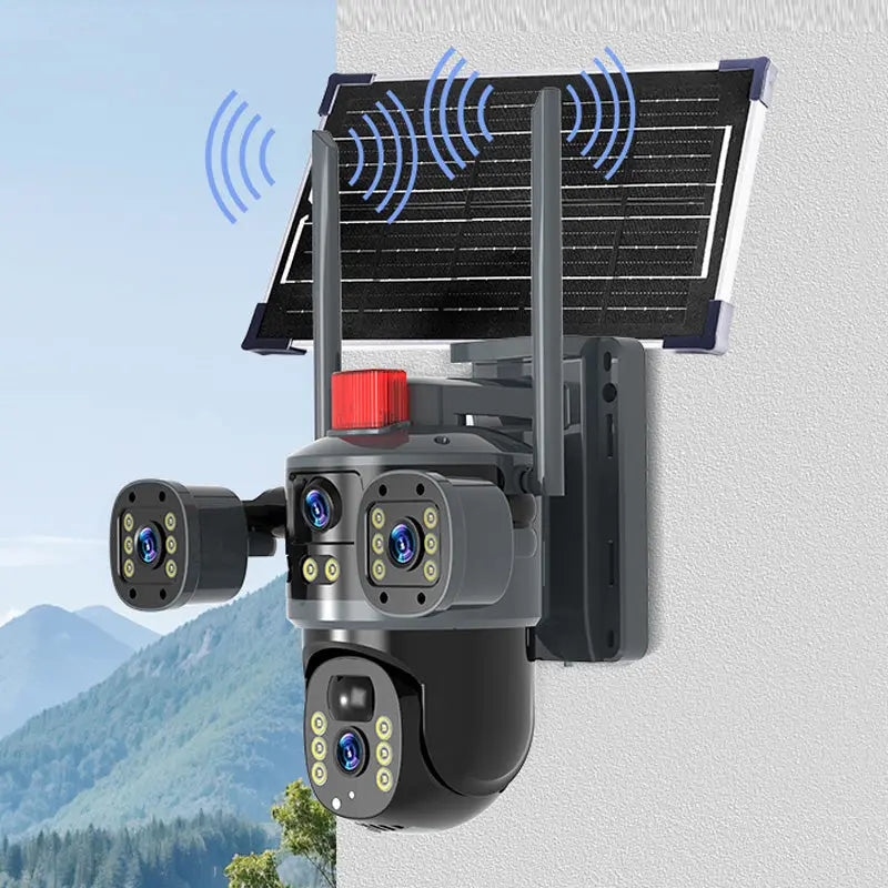 🎥 Solar-Domekamera mit drei Objektiven und 360° Rundumsicht ✈️ Kostenloser Versand cetaut