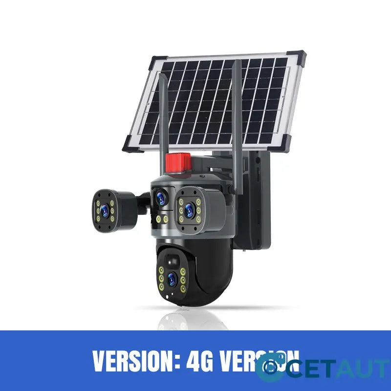 Solar 360° Überwachungskamera mit Dreifach-Linsen cetaut