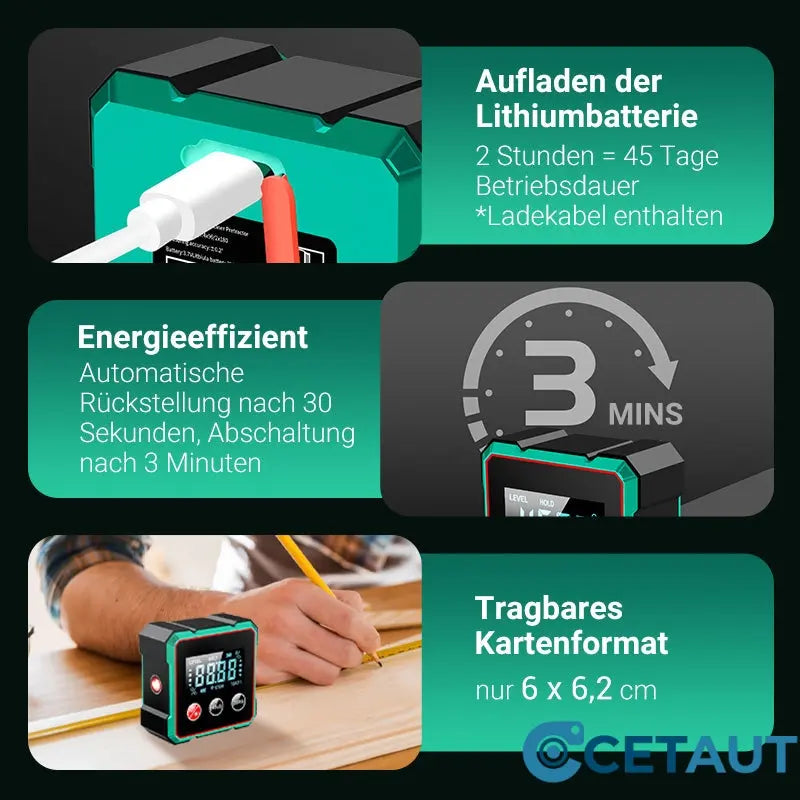 Magnetischer digitaler Winkelmesser mit elektronischem Laser cetaut