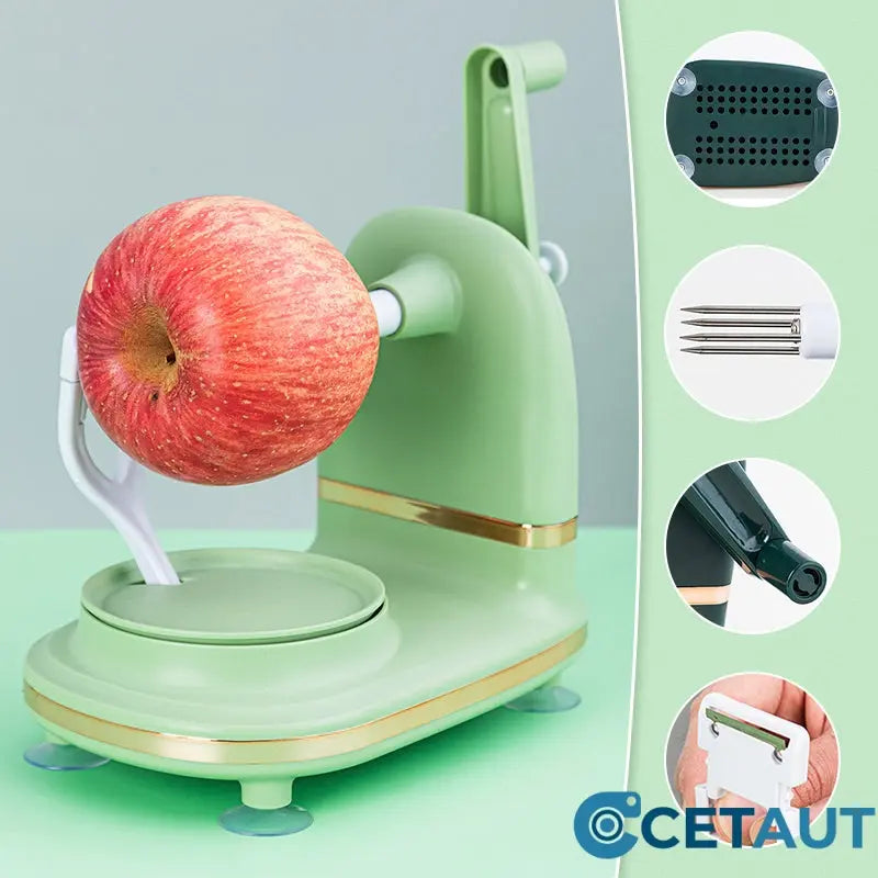 Vielseitiger Obstschäler mit Handkurbel und Stretchstruktur cetaut