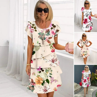 Kaskadenkleid mit Blumenmuster und mehreren Pflanzen cetaut