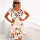 Kaskadenkleid mit Blumenmuster und mehreren Pflanzen cetaut