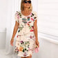 Kaskadenkleid mit Blumenmuster und mehreren Pflanzen cetaut
