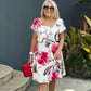 Kaskadenkleid mit Blumenmuster und mehreren Pflanzen cetaut