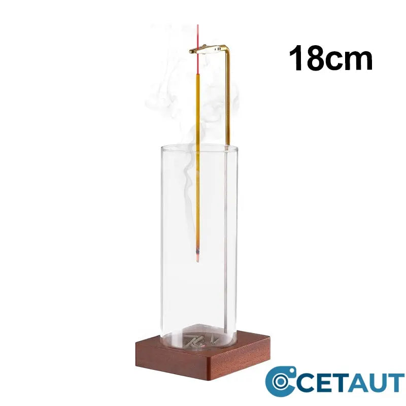 Räucherstäbchenhalter mit abnehmbarem Aschefänger aus Glas cetaut