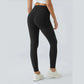 Figurformende High-Waist-Trainingsleggings zur Po-Lifting und Bauchweg mit Seitentasche cetaut