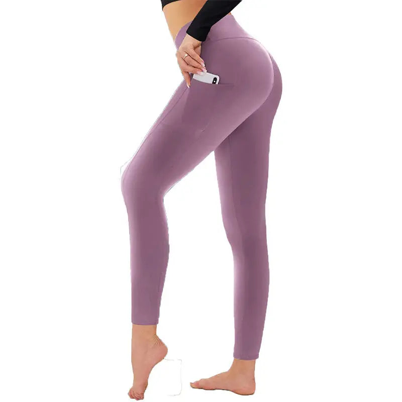 Figurformende High-Waist-Trainingsleggings zur Po-Lifting und Bauchweg mit Seitentasche cetaut