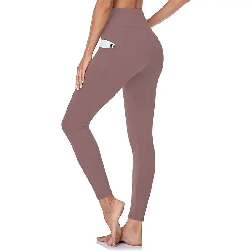 Figurformende High-Waist-Trainingsleggings zur Po-Lifting und Bauchweg mit Seitentasche cetaut