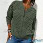 🔥2025 HOT SALE🔥Lässige Damen Strickjacke mit Reißverschluss und hohlem Design👗 cetaut