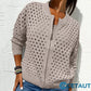 🔥2025 HOT SALE🔥Lässige Damen Strickjacke mit Reißverschluss und hohlem Design👗 cetaut