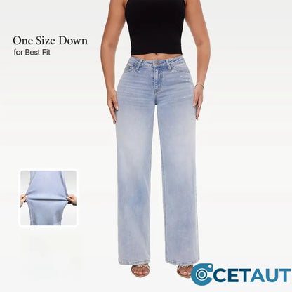 Lockere Jeans mit mittelhohem bis niedrigem Bund-Bequeme cetaut
