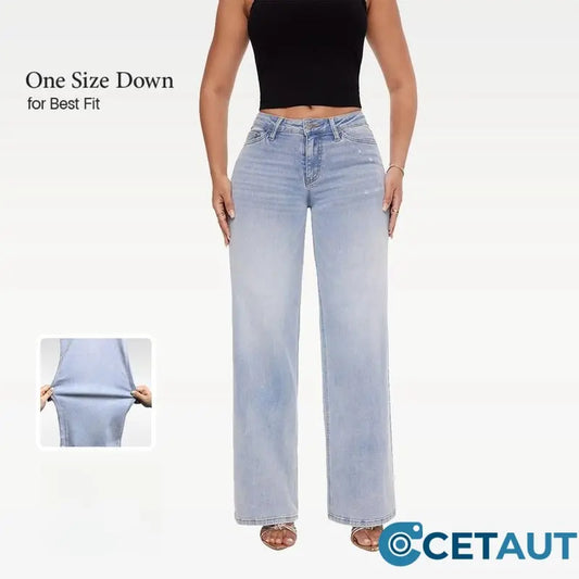 Lockere Jeans mit mittelhohem bis niedrigem Bund-Bequeme cetaut