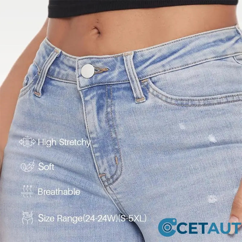 Lockere Jeans mit mittelhohem bis niedrigem Bund-Bequeme cetaut