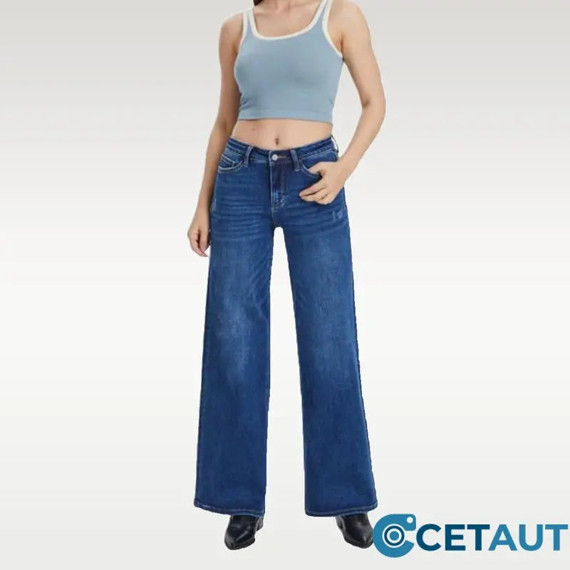 Lockere Jeans mit mittelhohem bis niedrigem Bund-Bequeme cetaut