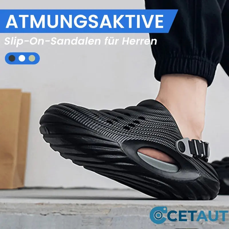 ✈️Atmungsaktive Slip-On-Sandalen für Herren👣Zwei Arten, ein Paar Schuhe zu tragen👣 cetaut