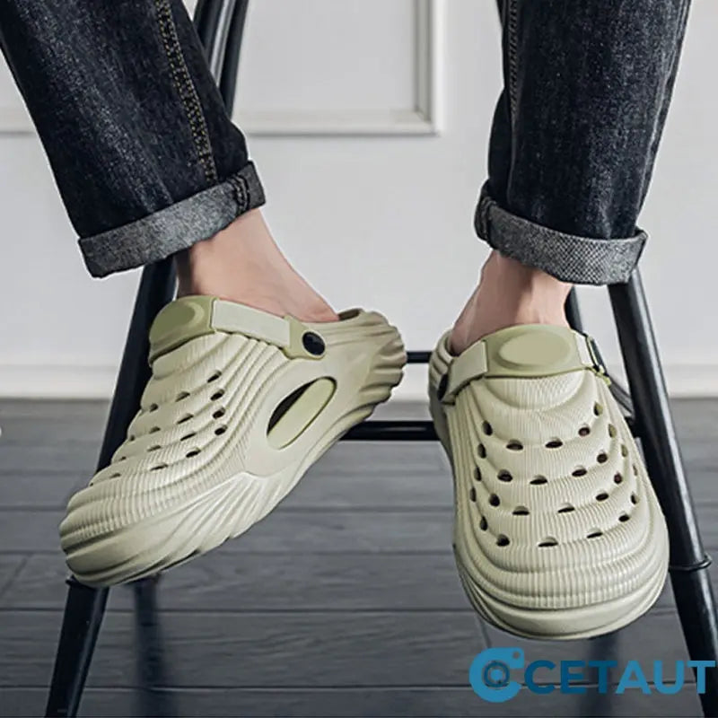 ✈️Atmungsaktive Slip-On-Sandalen für Herren👣Zwei Arten, ein Paar Schuhe zu tragen👣 cetaut