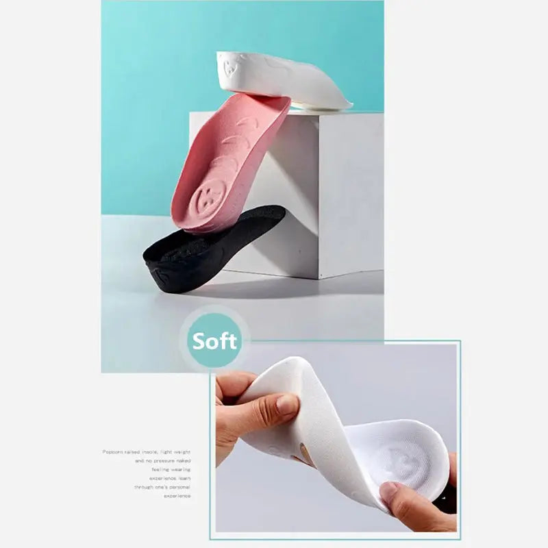 👟 Anti-Rutsch Höhenerhöhende Einlegesohlen (1.5-3.5cm) | Dual Protection + Snail Silicon | Waschbar & Ergonomisch cetaut