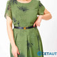Damen A-Linien Midikleid mit Gürtel cetaut