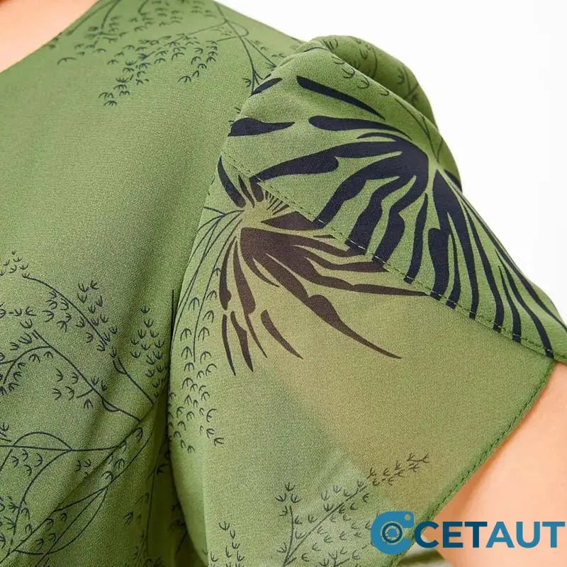 Damen A-Linien Midikleid mit Gürtel cetaut