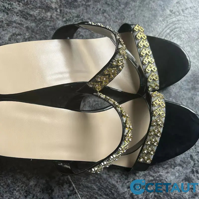 🔥Trendige Keilsandalen mit Kristallverzierung für Damen cetaut