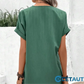 🍃Einfache Feste Farbe V-Ausschnitt mit kurzem Ärmel für Frauen🌷 cetaut