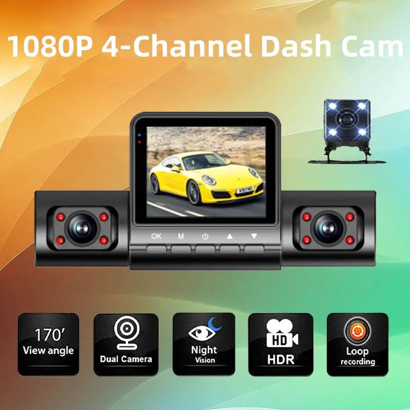 🚘 Begrenzte Zeit halber Preis - 1080P 4 Kanal Autokamera mit Nachtsicht cetaut