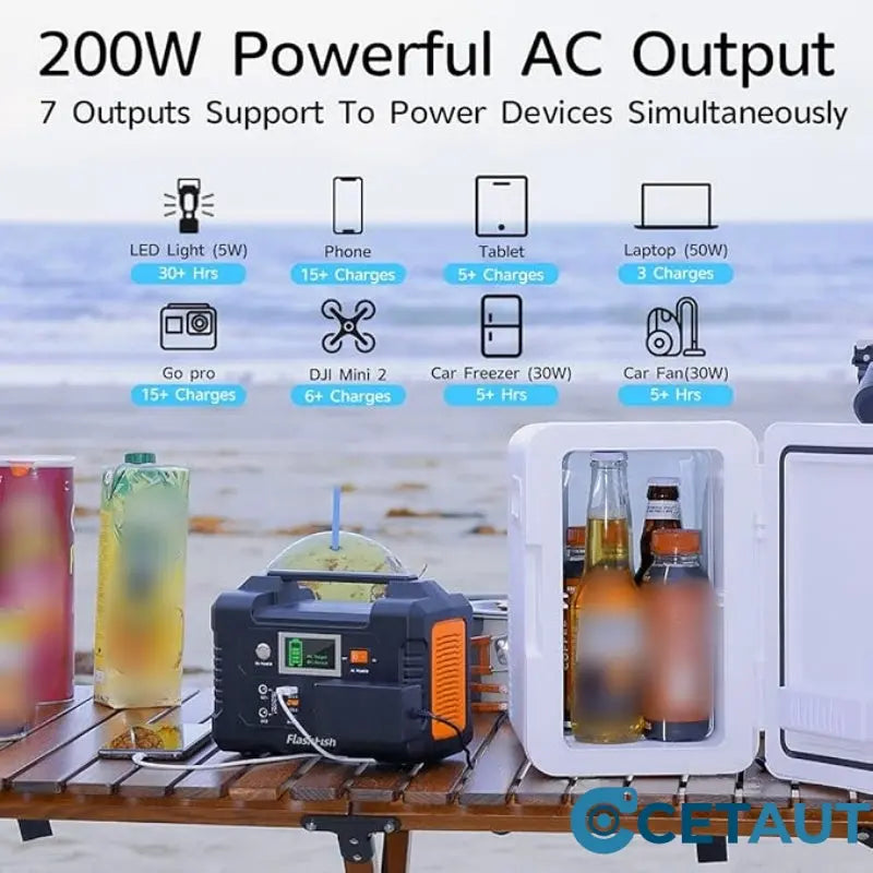 200W Portable Power Station with Display cetaut