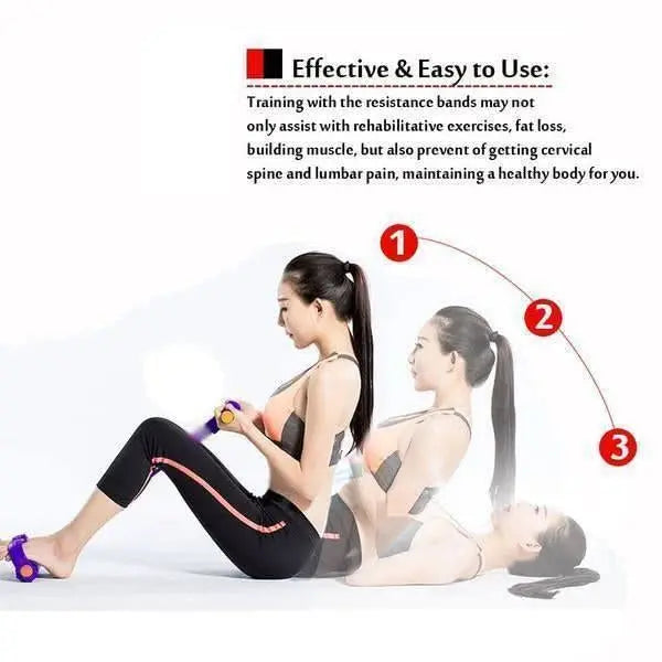 🔥2025 Heißer Verkauf 50 % RABATT✨Bauchtrainer, Sit-Up Trainingsgeräte Bodybuilding Expander Ganzkörpertrainer für Zuhause 6 Tubes Elastische Zugseil Multifunktions-Leg-Exerciser für Fitness Abnehmen Training Yoga cetaut