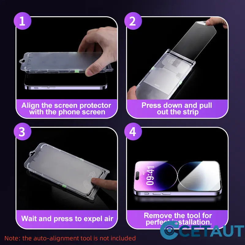 HD Displayschutzfolie für iPhone Serie - Automatische Staubentfernung Installation cetaut
